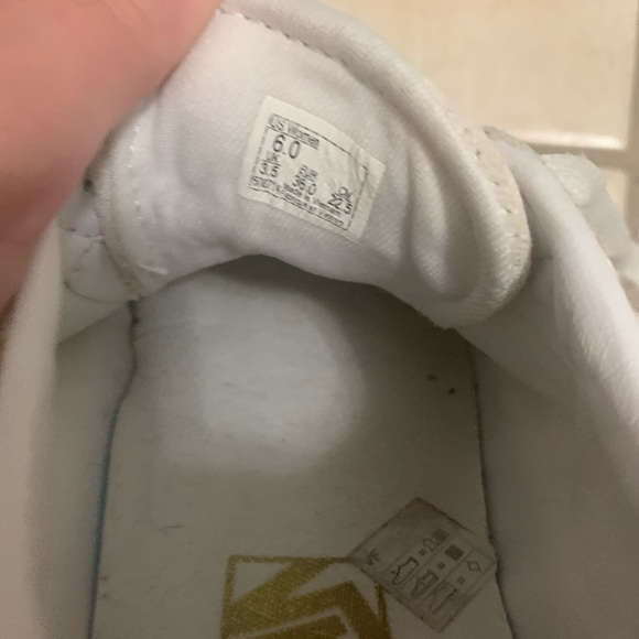 Vans White and Gold Women's Sneakers - Picture 4 of 6